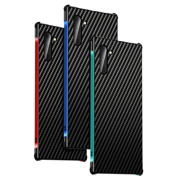 New Carbon Fiber Slim Metal Frame Scratch Resistant Bumper Case For iPhone Samsung Galaxy S20 S10 Series