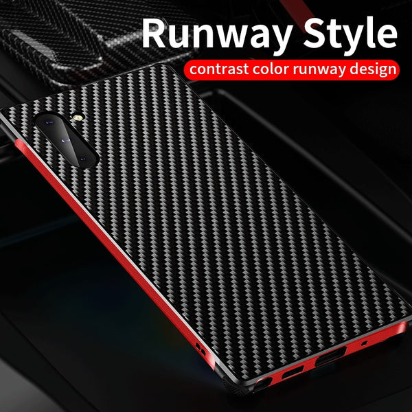 New Carbon Fiber Slim Metal Frame Scratch Resistant Bumper Case For iPhone Samsung Galaxy S20 S10 Series