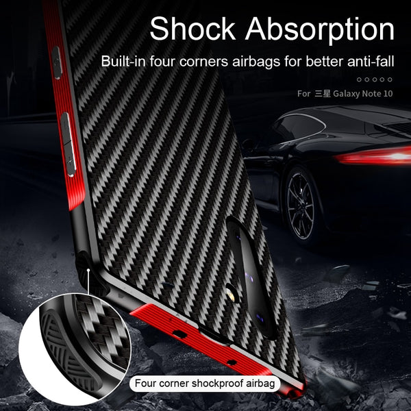 New Carbon Fiber Slim Metal Frame Scratch Resistant Bumper Case For iPhone Samsung Galaxy S20 S10 Series