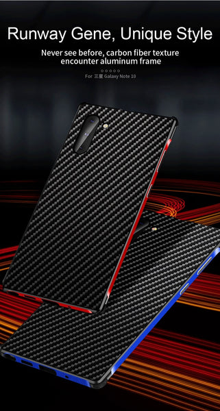 New Carbon Fiber Slim Metal Frame Scratch Resistant Bumper Case For iPhone Samsung Galaxy S20 S10 Series