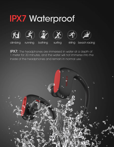 New IPX7 Waterproof Wireless Earphones Sport Bluetooth Headset With Mic For iPhone Samsung Xiaomi