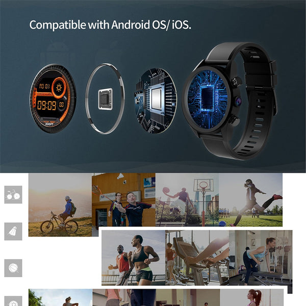 New 4G Android 7.1 OS Quad Core GPS Camera Sport Fitness Tracker Smartwatch For Android iPhones