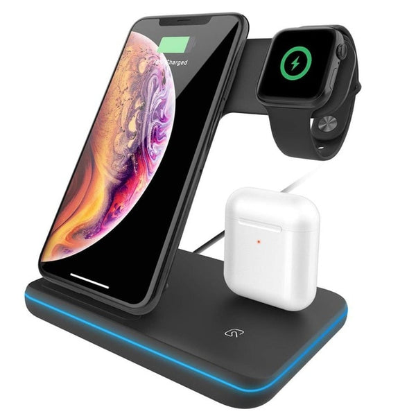New 15W Fast Qi Wireless Charging Stand Dock Phone Holder Charger For iPhones Airpods Appe Watch
