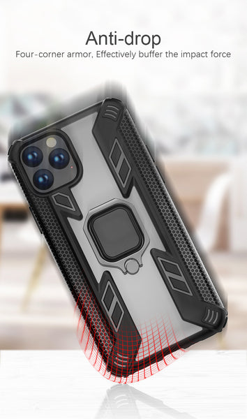 New Magnetic Ring Holder Shockproof Armor Clear Cover Case For iPhone 11 Pro Max X XS XR Series
