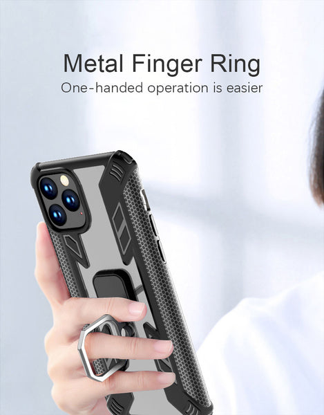 New Magnetic Ring Holder Shockproof Armor Clear Cover Case For iPhone 11 Pro Max X XS XR Series
