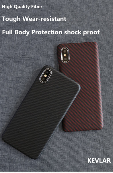 New Aramid Fiber Ultrathin 360° Full Protection Carbon Fiber Fitted Cover Case For iPhone X XS XR 11 12 Pro Max Series