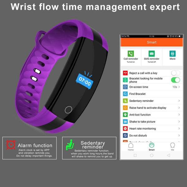 New Bluetooth Wristband Fitness Tracker Heart Rate Monitor Smartwatch For iPhones Android