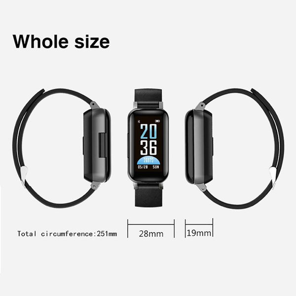 New 2-In-1 Smart Watch Bracelet With TWS Bluetooth Earphone Sports Bracelet Heart Rate Fitness Tracker
