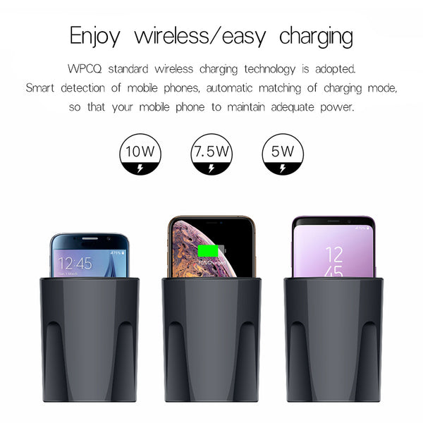 New Qi Wireless Car Phone Holder Fast Charging Charger For iPhone Samsung Smartphones