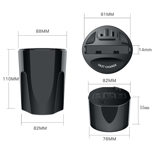 New Qi Wireless Car Phone Holder Fast Charging Charger For iPhone Samsung Smartphones
