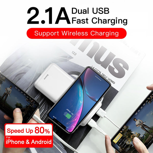 New 10000mAh Qi Wireless Charger Power Bank External Battery For Compatible iPhone Samsung Xiaomi Phones