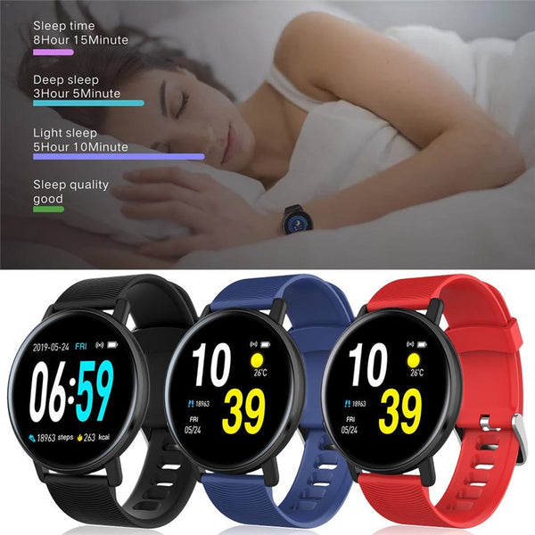 New IP67 Waterproof Heart Rate Monitor Fitness Tracker Watch Music Control Pedometer Smartwatch For iOS Android Gifts