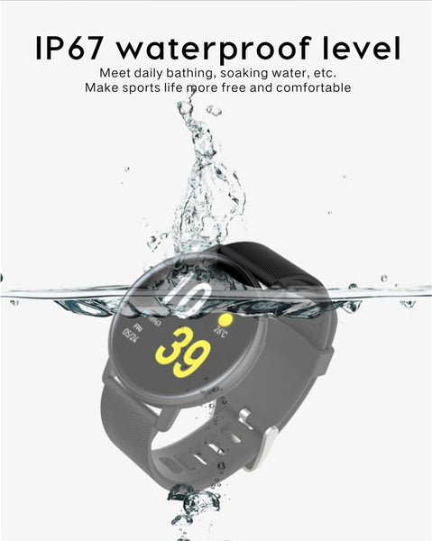 New IP67 Waterproof Heart Rate Monitor Fitness Tracker Watch Music Control Pedometer Smartwatch For iOS Android Gifts