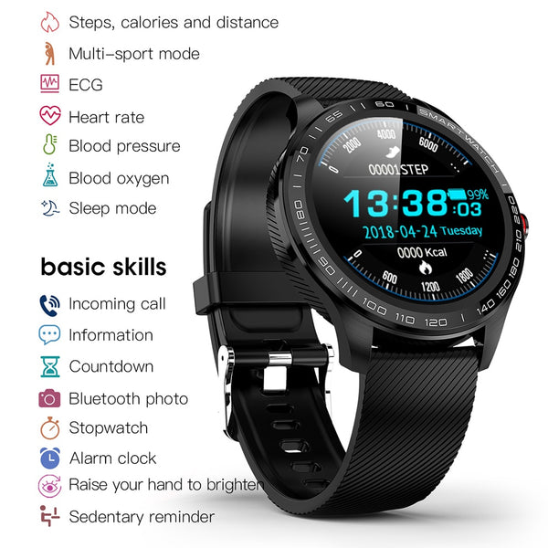 New IP68 Waterproof Heart Rate Fitness Tracker Full Touch Screen Smartwatch For iPhone Samsung Xiaomi