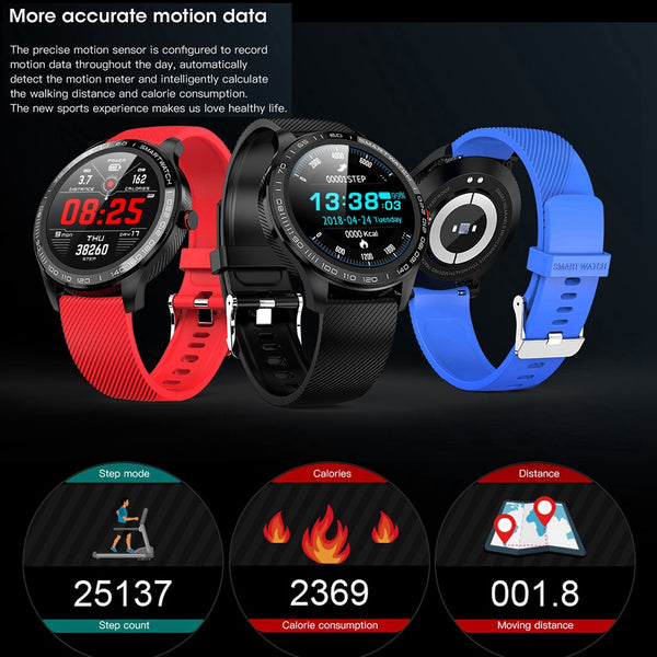 New IP68 Waterproof Heart Rate Fitness Tracker Full Touch Screen Smartwatch For iPhone Samsung Xiaomi