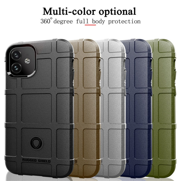 New Rugged Shield Soft Silicone Shockproof Protective Cover Case For iPhone X XR XS MAX 11 Pro Series