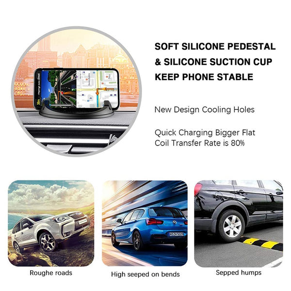 New 10W Fast Qi Wireless Charging Car Holder Mount For Compatible iPhone Samsung Smartphones