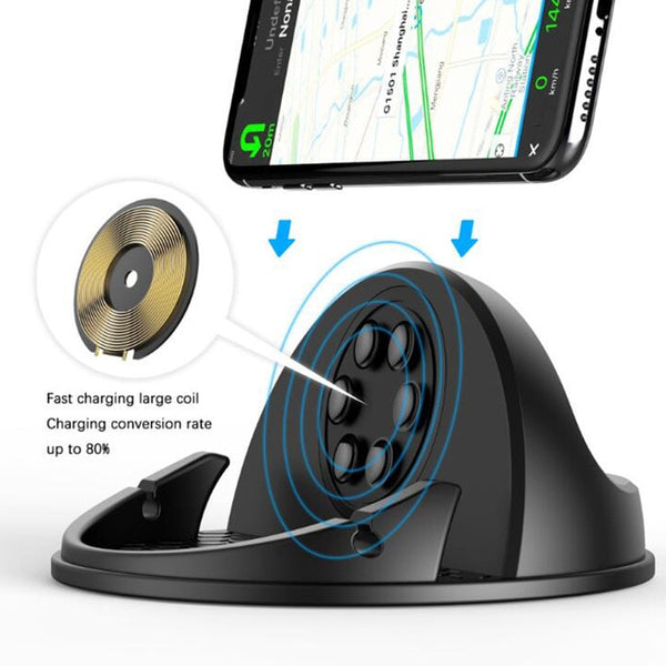 New 10W Fast Qi Wireless Charging Car Holder Mount For Compatible iPhone Samsung Smartphones