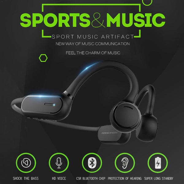New Bluetooth Bone Conduction Headphones With Mic In-Ear Headset For Samsung iPhone Xiaomi