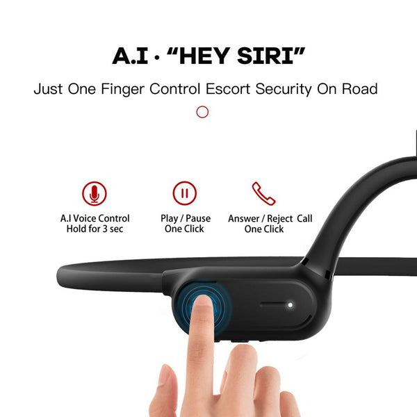 New Bluetooth Bone Conduction Headphones With Mic In-Ear Headset For Samsung iPhone Xiaomi