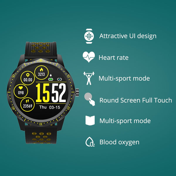 New IP68 Waterproof Heart Rate Monitor Bluetooth Sport Smartwatch For iPhone Samsung Xiaomi