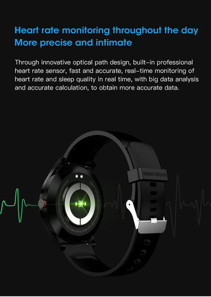 New IP68 Waterproof Heart Rate Fitness Tracker Full Touch Screen Smartwatch For iPhone Samsung Xiaomi