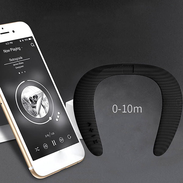 New Portable Bluetooth Neckband Dual 3D Stereo Sound Speakers For iPhone Androids