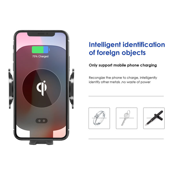 New Fast Wireless Phone Mount Holder Air Vent Phone Holder Qi Charger For iPhone 14 13 12 Series