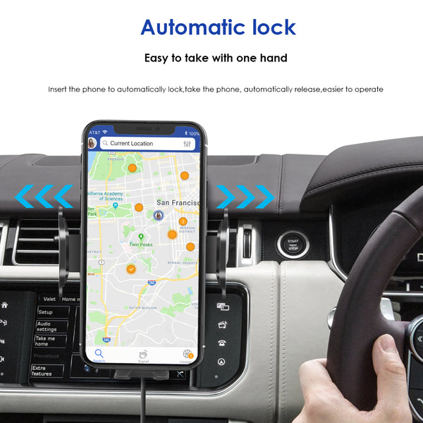New Fast Wireless Phone Mount Holder Air Vent Phone Holder Qi Charger For iPhone 14 13 12 Series