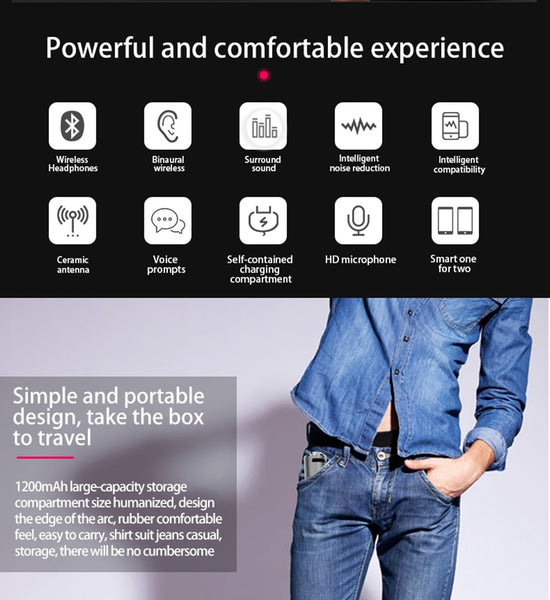 New 9D Surround Sound TWS Bluetooth 5.0 Power Bank Wireless Headset Earbuds Headphones For iPhone Samsung Xiaomi
