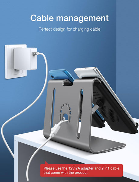 New Aluminum Wireless 2-In-1 Qi Fast Phone Charging Stand Dock Station For Compatible iPhones Samsung Smartphones