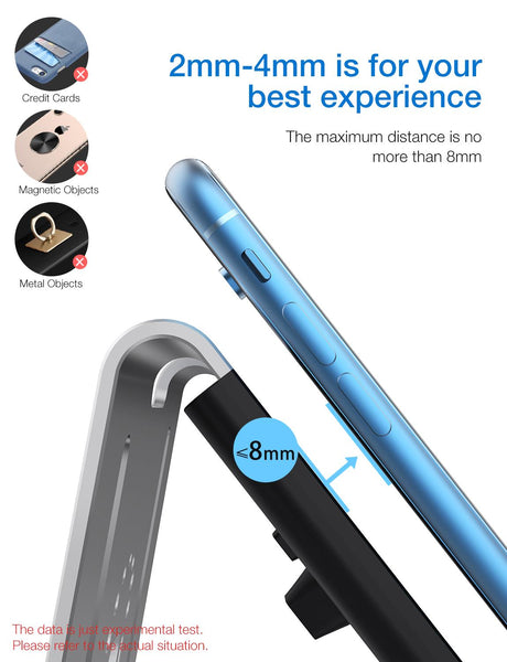 New Aluminum Wireless 2-In-1 Qi Fast Phone Charging Stand Dock Station For Compatible iPhones Samsung Smartphones