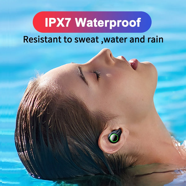 New 9D Stereo Bluetooth 5.0 Wireless Earphones IPX7 Waterproof Earbuds With Smart Power Bank