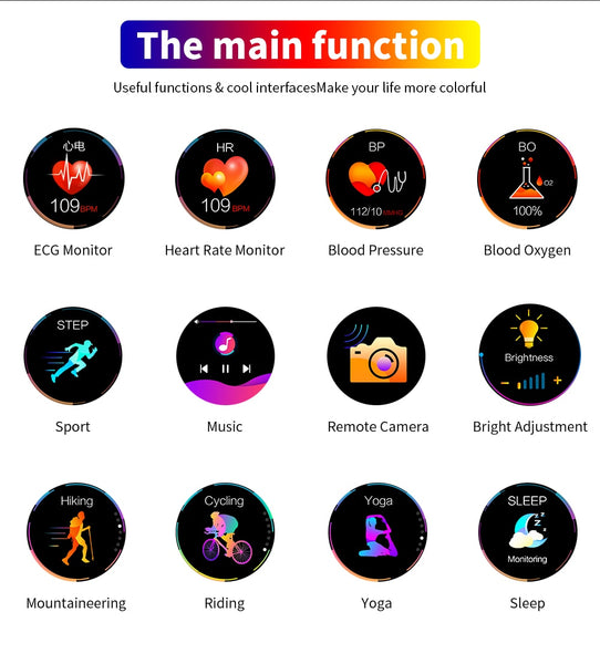 New Heart-Rate Fitness Tracker Smart Watch Digital Wrist Smartwatch For iPhone Samsung Xiaomi