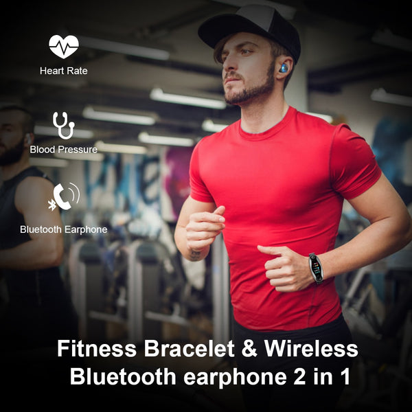 New Bluetooth Headphone Heart Rate Fitness Tracker Smartwatch Digital Wristband Smart Watch For iPhone Samsung Xiaomi