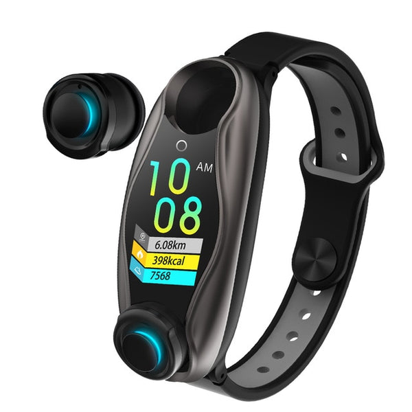 New Bluetooth Headphone Heart Rate Fitness Tracker Smartwatch Digital Wristband Smart Watch For iPhone Samsung Xiaomi
