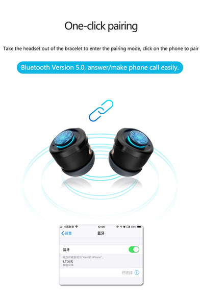New Bluetooth Headphone Heart Rate Fitness Tracker Smartwatch Digital Wristband Smart Watch For iPhone Samsung Xiaomi