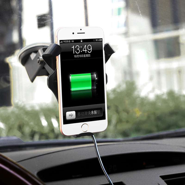 New Qi Wireless Charging Air Vent Mount Holder Stand Fast Charger For iPhone Samsung Smart Phones