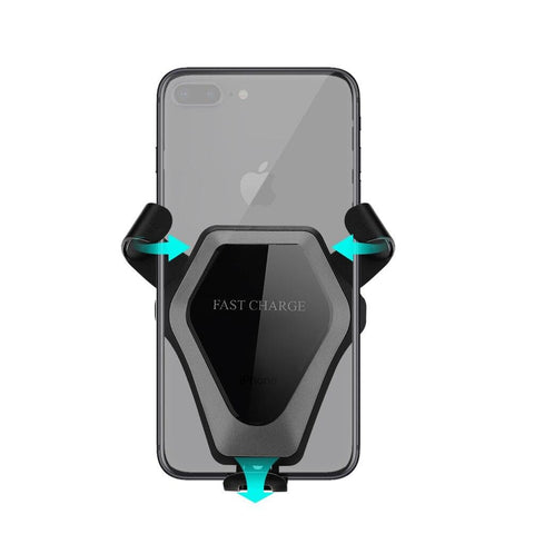 New Qi Wireless Charging Air Vent Mount Holder Stand Fast Charger For iPhone Samsung Smart Phones