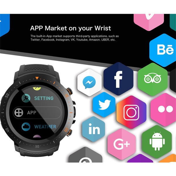 New Android 7.1MTK GPS Bluetooth WiFi Heart Rate Fitness Tracker Smartwatch For iPhones Samsung Xiaomi