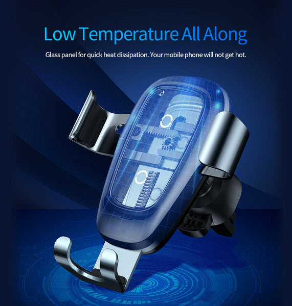 New Fast Wireless Car Mount Holder Charger For Compatible iPhones and Samsung Smart Phones