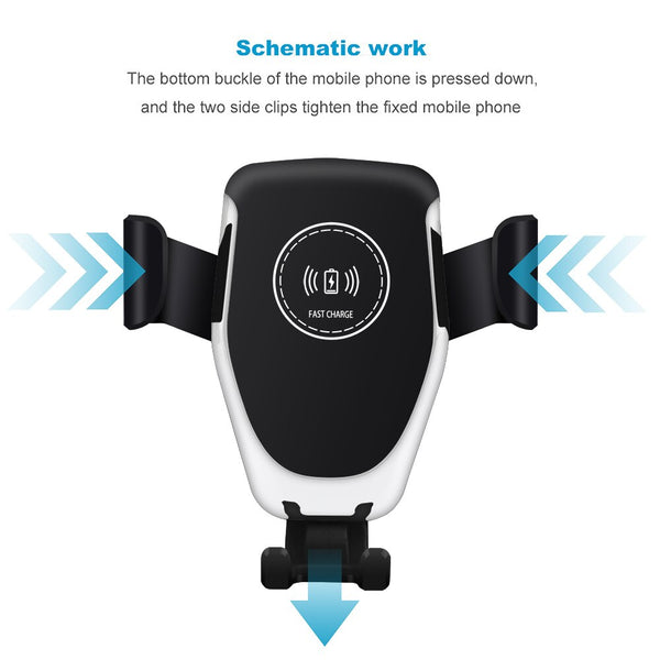 New Fast Qi Wireless Car Mount Holder Charger For Compatible iPhones Samsung Xiaomi