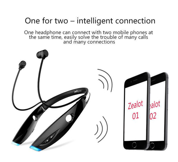 New Portable Sport Wireless Bluetooth Stereo Neckband Headset With Microphone