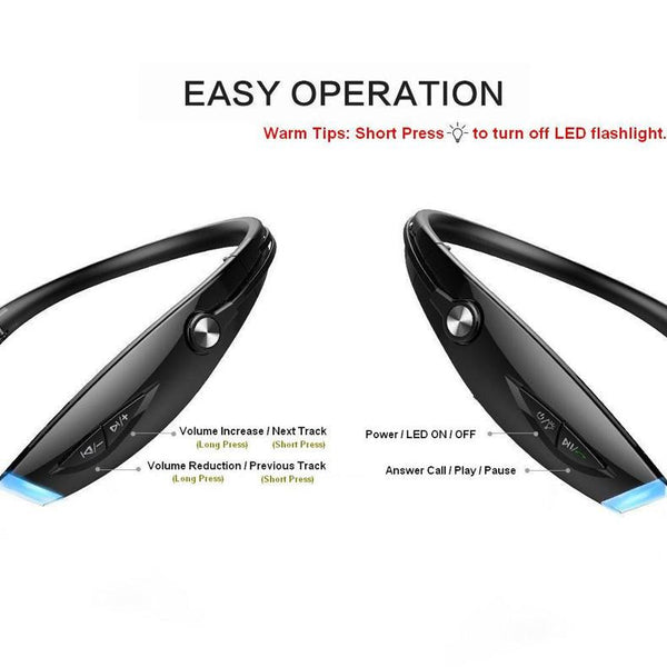New Portable Sport Wireless Bluetooth Stereo Neckband Headset With Microphone