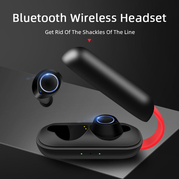 New TWS Wireless Bluetooth Earphones 6D Stereo Headset Bluetooth Headphones With Mic Charging Box