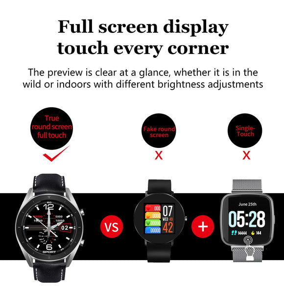 New IP68 Waterproof Round HD Screen Fitness Tracker Digital Wrist Smartwatch For iPhone Samsung Xiaomi