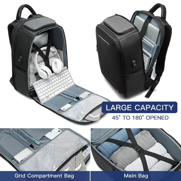 New 15.6''USB Charge Multi-Layer Backpack Travel Bag Casual Business Mochila