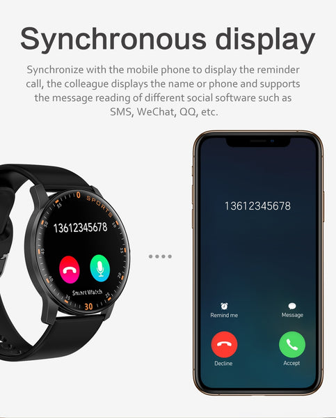 New Full Touch Screen Heart Rate Fitness Tracker  Waterproof Sport Smart Watch