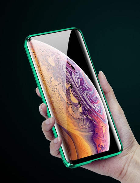 New Metal Magnetic Tempered Glass Protective Case For iPhone 11 Pro XS Max Series