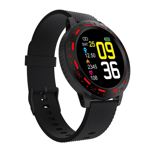 New IP67 Waterproof 1.3'' Full Touch Screen Heart Rate Fitness Tracker Sport Smartwatch